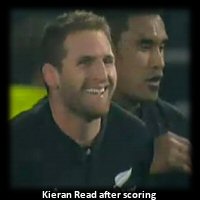 Kieran Read after scoring his 2nd try test